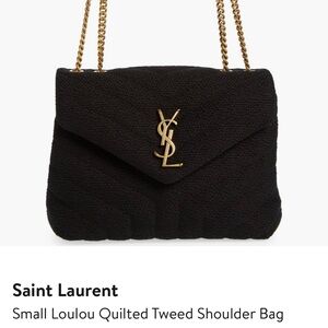 YSL black tweed small Loulou handbag